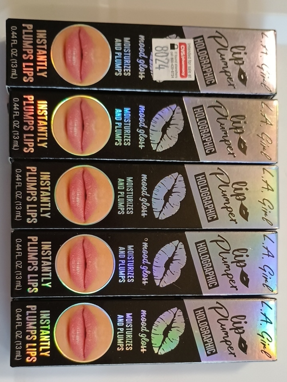 5 x LA Girl Tinted Lip Plumper, Holographic GLP529